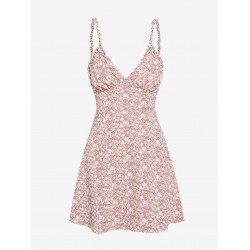 Ruffled Ditsy Print Mini Summer Dress